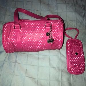 Pink heart cut out purse and cell phone wallet